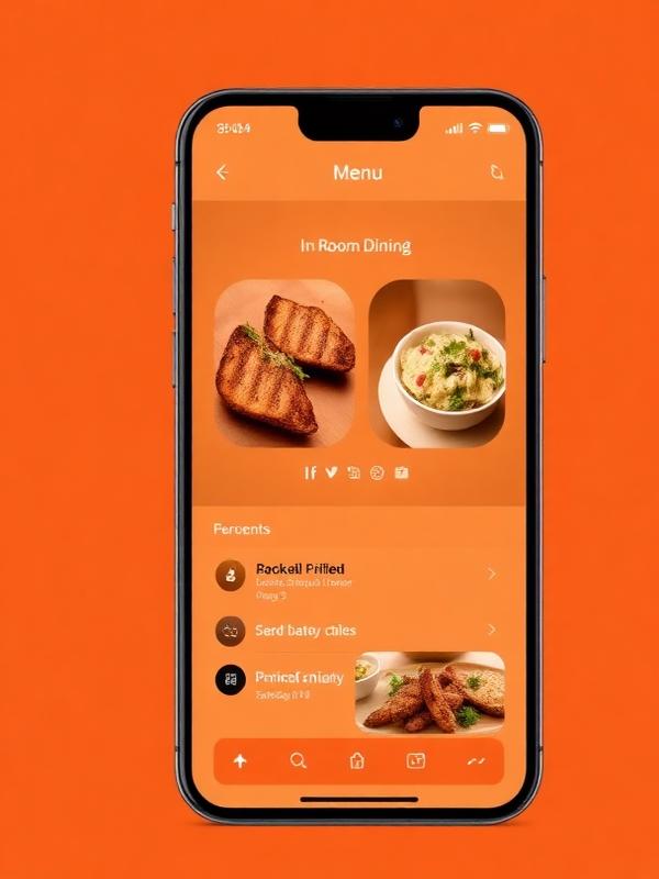 In-Room Dining app screen on an iPhone